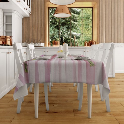 Габардиновая скатерть на кухонный стол «Цветочные гирлянды» вид 2