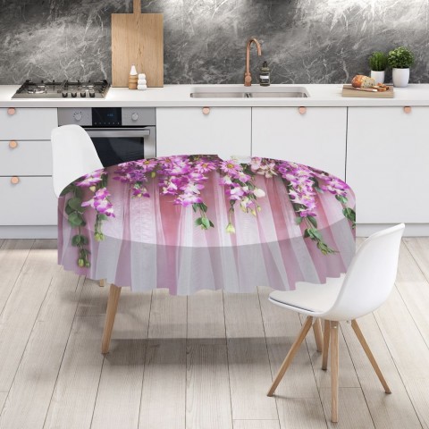 Габардиновая скатерть на кухонный стол «Цветочные гирлянды» вид 4