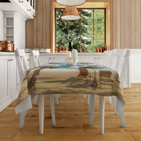Полотняная скатерть на кухонный стол «Тропический зной» вид 2