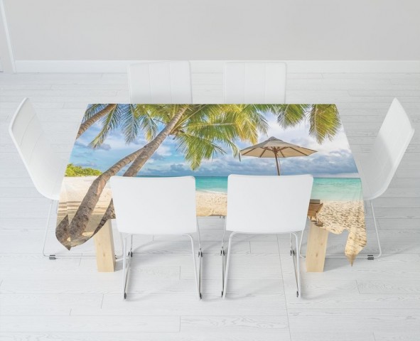 Полотняная скатерть на кухонный стол «Тропический зной» вид 6