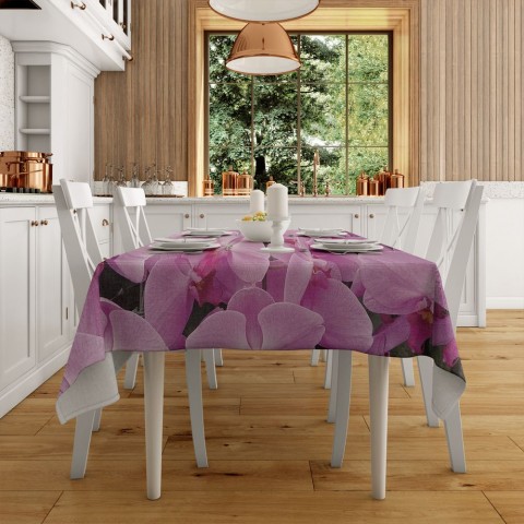 Полотняная 3D скатерть на кухню «Ковер из орхидей» вид 2