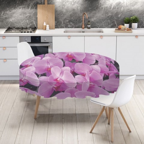 Полотняная 3D скатерть на кухню «Ковер из орхидей» вид 4