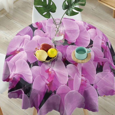 Полотняная 3D скатерть на кухню «Ковер из орхидей» вид 5