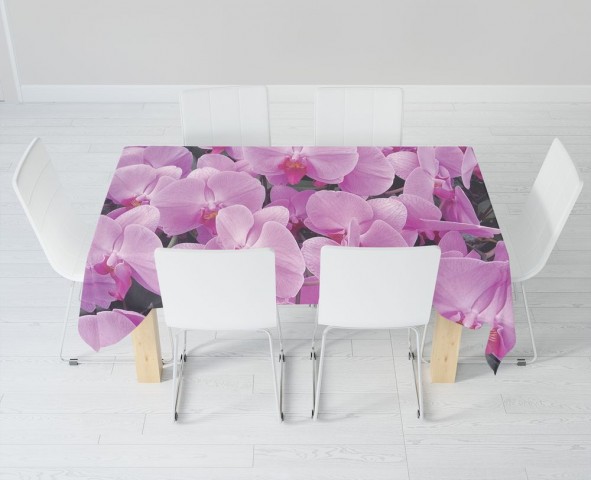 Полотняная 3D скатерть на кухню «Ковер из орхидей» вид 6