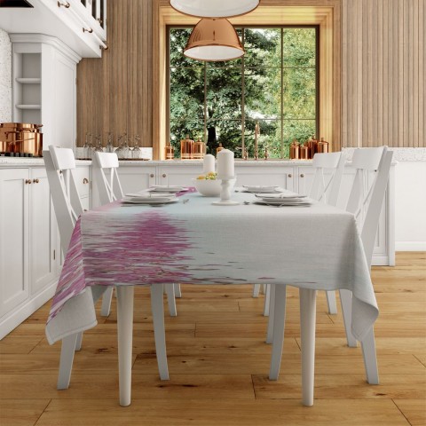 Полотняная 3D скатерть на кухонный стол «Нежность над водой» вид 2