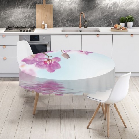 Полотняная 3D скатерть на кухонный стол «Нежность над водой» вид 4