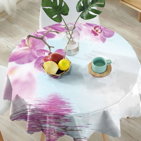 Полотняная 3D скатерть на кухонный стол «Нежность над водой» вид 5