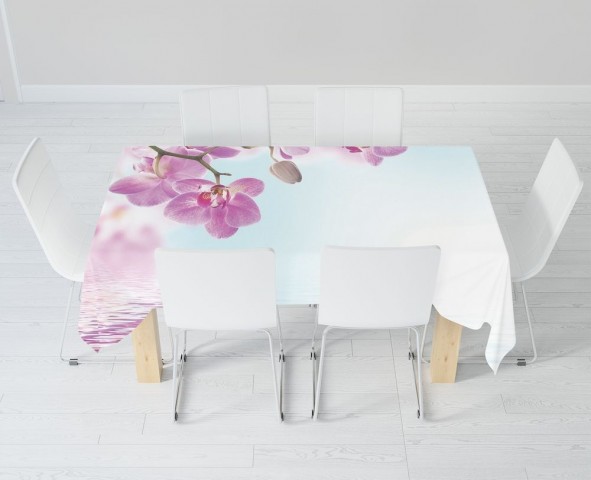 Полотняная 3D скатерть на кухонный стол «Нежность над водой» вид 6