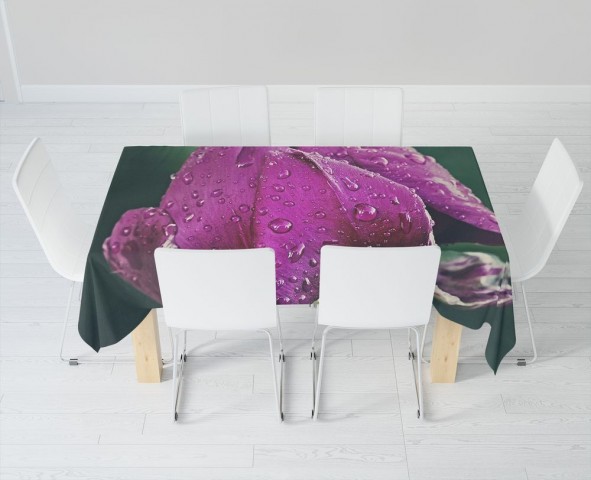 Габардиновая скатерть для стола «Пион после дождя» вид 6