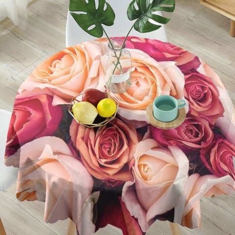 Текстильная 3D скатерть на обеденный стол «Ассорти из роз» вид 5