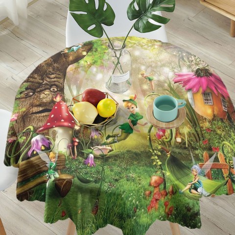 Тканевая скатерть на кухонный стол «Феечки в сказочном лесу» вид 5