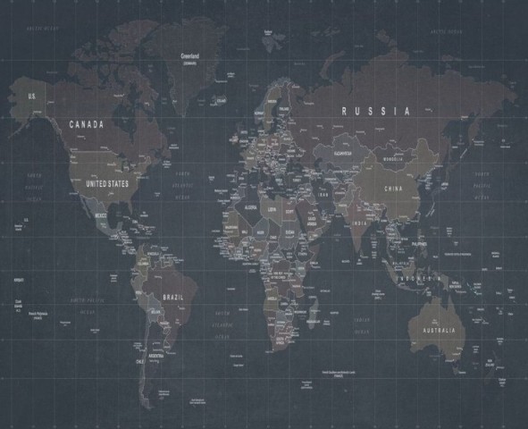 3D Скатерть «Потертая карта мира» вид 1