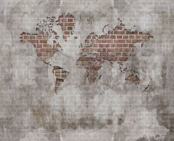3D Скатерть «Карта в стене» вид 1