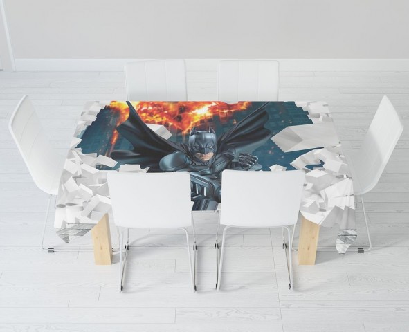 Тканевая 3D скатерть на обеденный стол «Бэтмен» вид 6