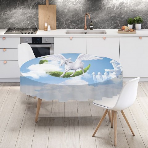 Тканевая скатерть для стола «Пегас над облаками» вид 4