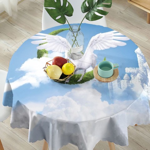 Тканевая скатерть для стола «Пегас над облаками» вид 5