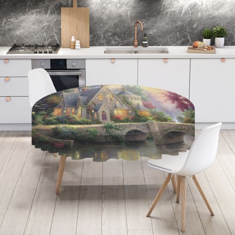 Текстильная скатерть для стола «Сказочный домик» вид 4