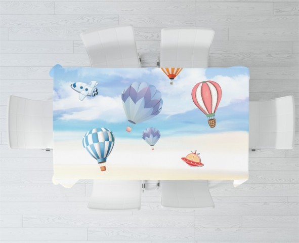 3D Скатерть «Небесная фантазия с воздушными шарами» вид 2