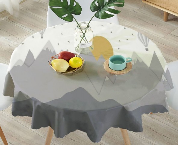 3D Скатерть «Графичные горы» вид 4