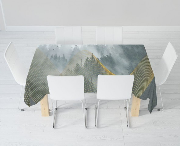 Текстильная скатерть для стола «Туман над лесом» вид 6