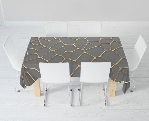 Текстильная 3D скатерть на кухню «Золотая паутина» вид 6