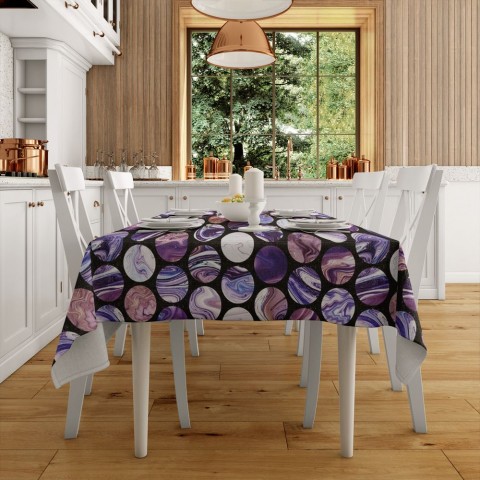 Полотняная скатерть на кухонный стол «Космический мрамор» вид 2