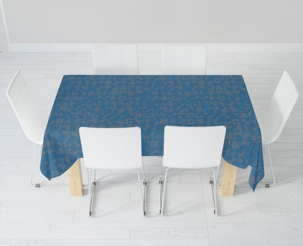 Полотняная 3D скатерть на обеденный стол «Ромбы в стиле модерн» вид 6