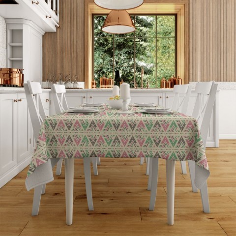 Текстильная скатерть на кухонный стол «Штриховой узор» вид 2