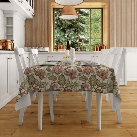 Текстильная 3D скатерть на кухню «Старинный цветочный узор» вид 2