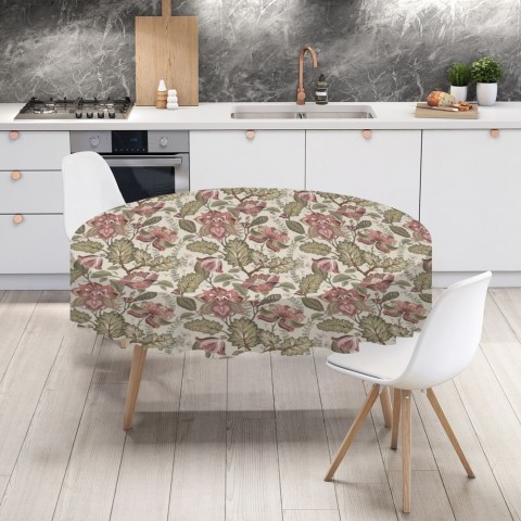 Текстильная 3D скатерть на кухню «Старинный цветочный узор» вид 4