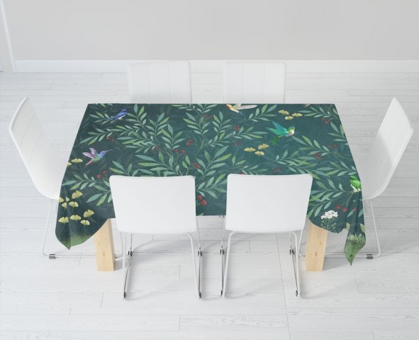 Полотняная скатерть на кухонный стол «Цапля в ночном саду» вид 6