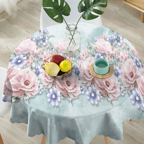 Текстильная 3D скатерть для стола «Цветочная гармония» вид 5