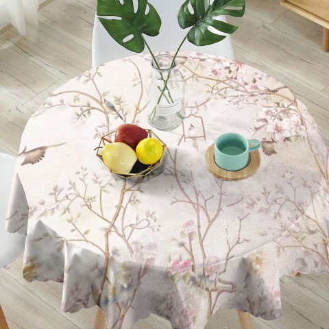 Тканевая 3D скатерть на обеденный стол «Весенний сад» вид 5