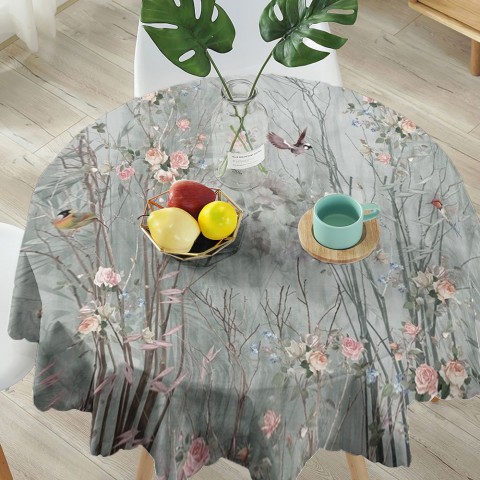 Габардиновая 3D скатерть на кухню «Утро в японском саду» вид 5