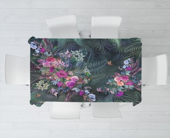 Текстильная 3D скатерть для стола «Тропическое великолепие» вид 3
