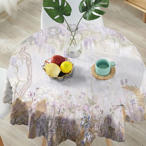Габардиновая 3D скатерть для стола «Сиреневый рай» вид 5