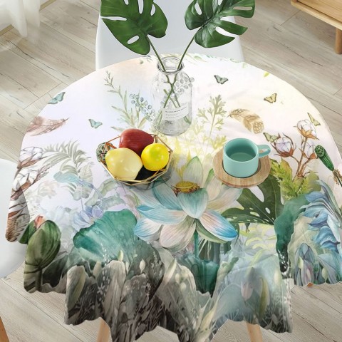Габардиновая скатерть на кухонный стол «Цветник в солнечных лучах» вид 5
