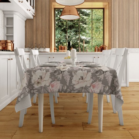 Текстильная 3D скатерть на кухонный стол «Благоухающий этюд в пастельных тонах» вид 2