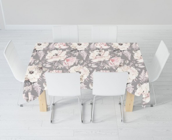 Текстильная 3D скатерть на кухонный стол «Благоухающий этюд в пастельных тонах» вид 6