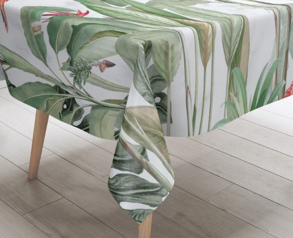 3D Скатерть «Тропическая композиция на мраморном фоне» вид 3