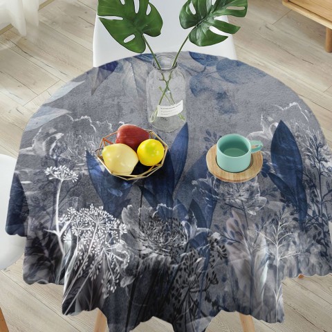 Габардиновая 3D скатерть на кухню «Вечер цвета индиго» вид 5