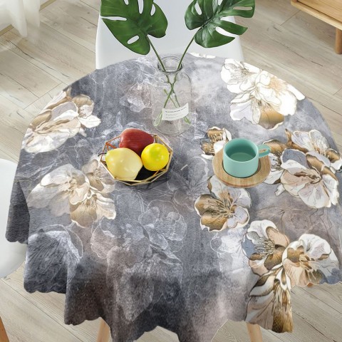 Габардиновая 3D скатерть на кухонный стол «Золотая феерия» вид 5