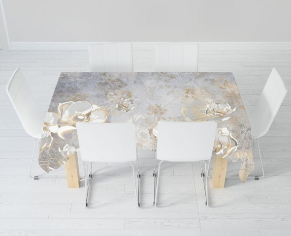 Полотняная 3D скатерть на кухонный стол «Перламутровая фантазия» вид 6
