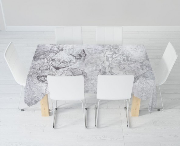 Габардиновая 3D скатерть на кухонный стол «Туманная поляна» вид 6