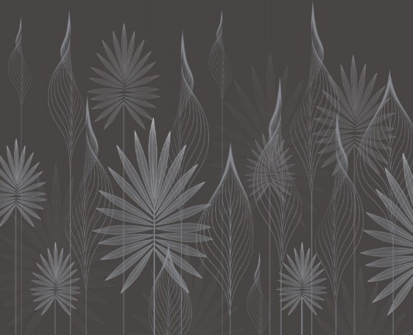 3D Скатерть «Ажурные листья в приглушенных тонах» вид 1