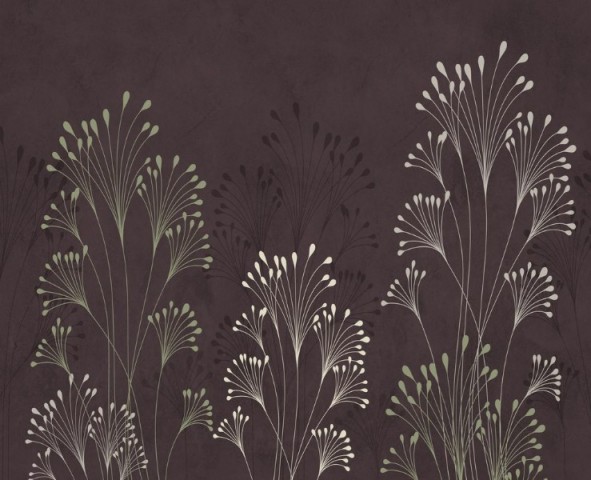 3D Скатерть «Цветущие травы на тисненом фоне» вид 1