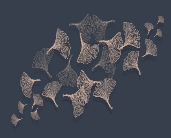 3D Скатерть «Летящие зонтики на тёмном» вид 1