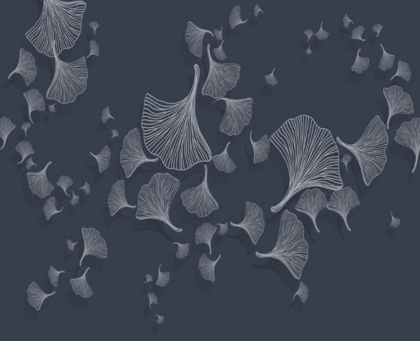 3D Скатерть «Круговорот из цветочных зонтиков на тёмном» вид 1