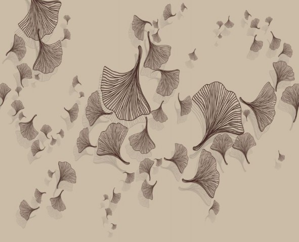 3D Скатерть «Круговорот из цветочных зонтиков в бежевых тонах» вид 1