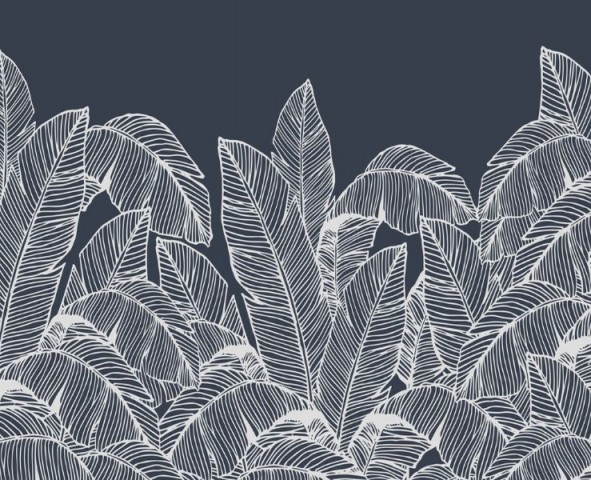 3D Скатерть «Раскидистые листья в тёмных тонах» вид 1